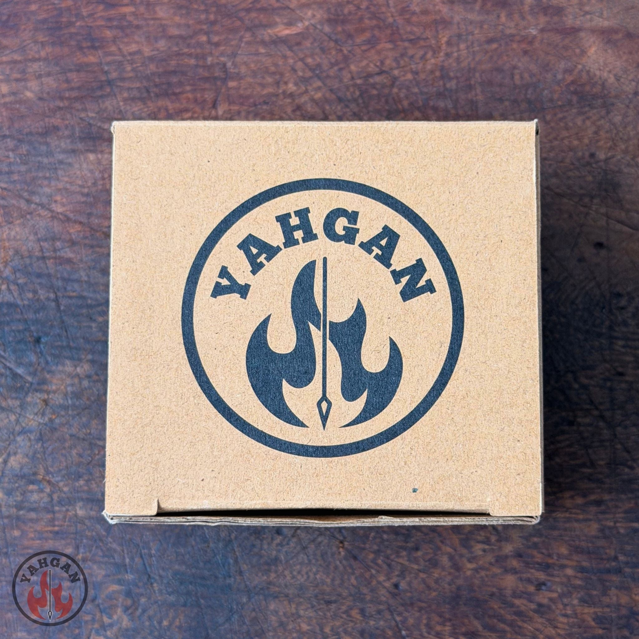 Yahgan Care Kit branded kraft gift box — carbon steel pan cleaning kit packaging