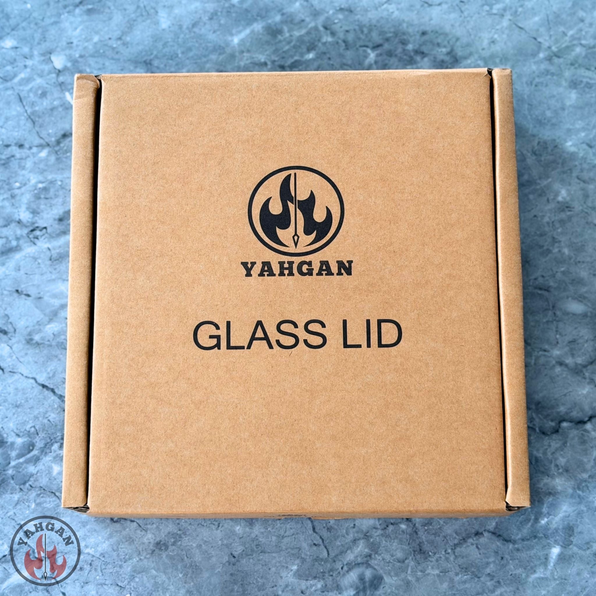 Yahgan Glass Lid 26cm branded kraft gift box — tempered glass pan lid packaging