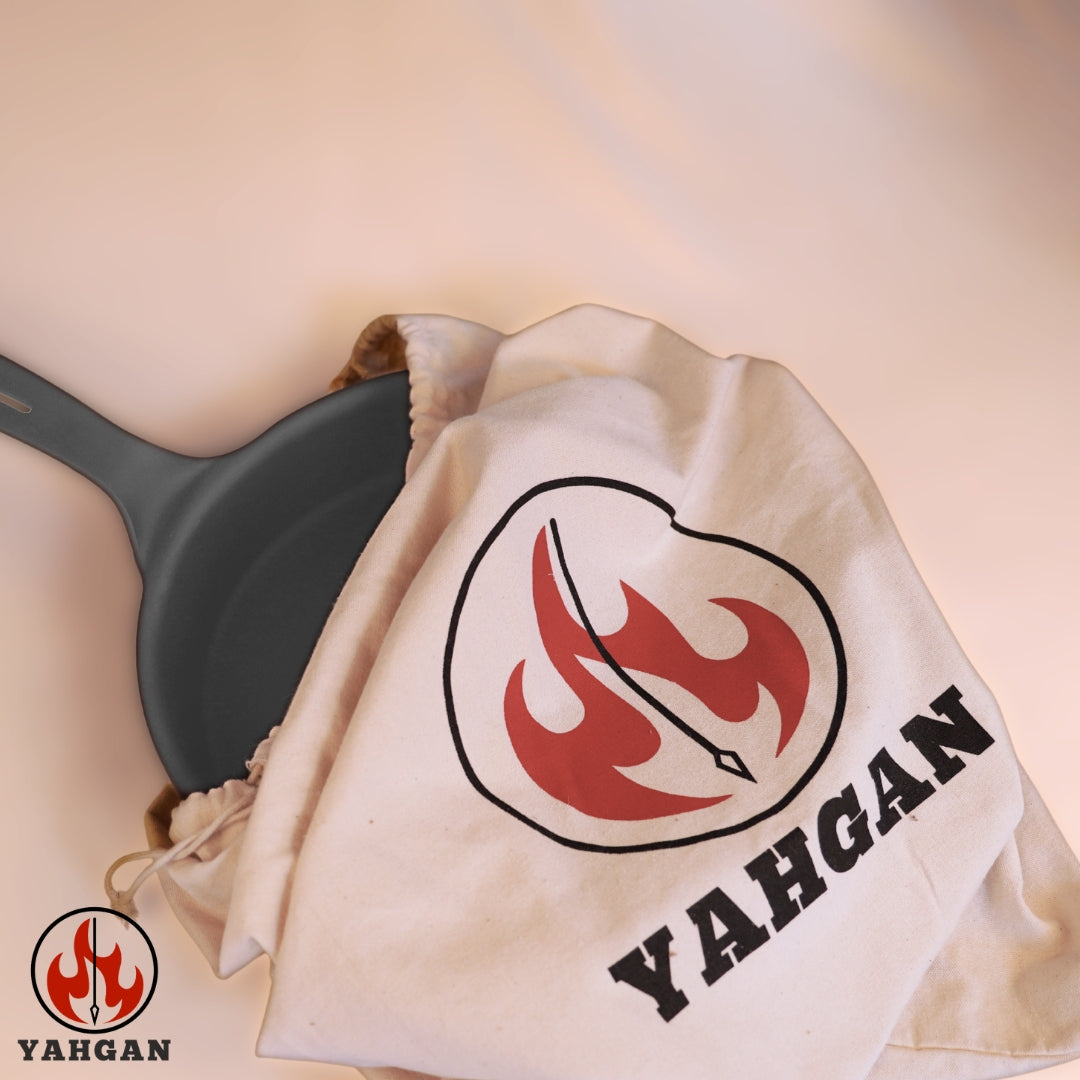 Yahgan Classic Series carbon steel pan with cotton storage bag packaging